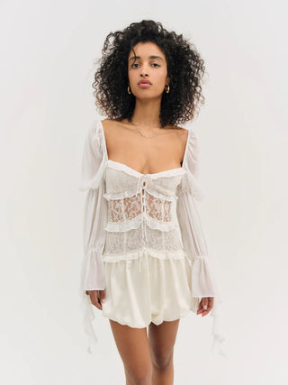 Lea Lace Long Sleeve Mini Dress