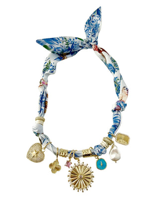 Beatrice Multi Charm Scarf Necklace