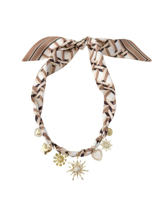 Blythe Multi Charm Scarf Necklace