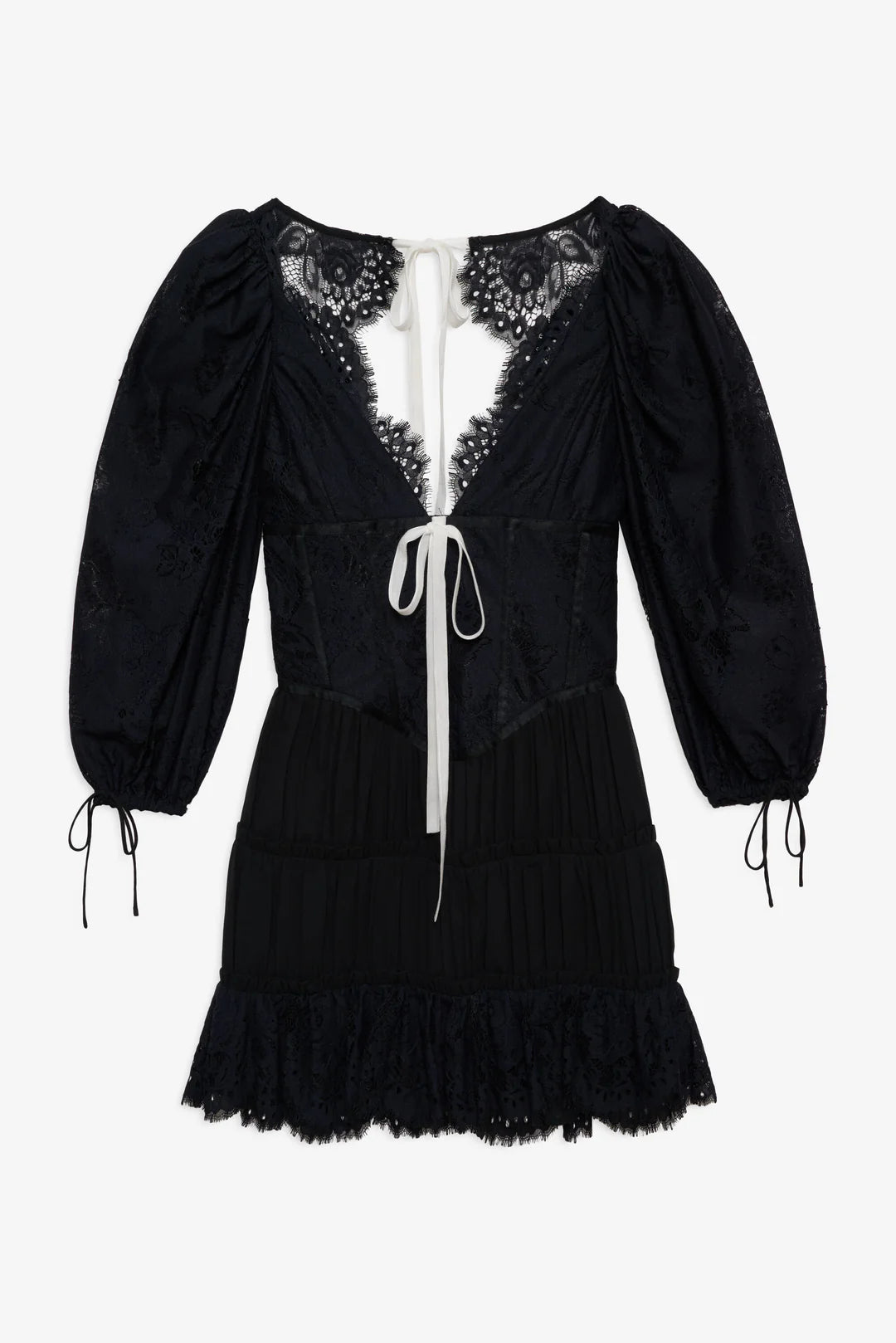ellis mini dress for love and lemons For Love & Lemons Ellis Black Lace Corset Mini Dress