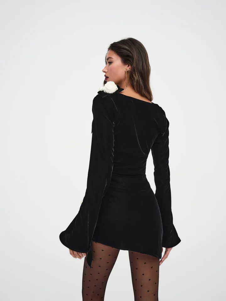 for love and lemons tamera mini dress for love and lemons velvet mini dress For Love & Lemons Tamera Velvet Mini Dress