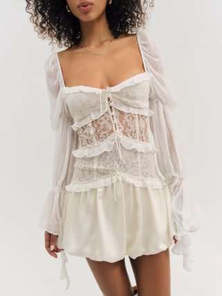 Lea Lace Long Sleeve Mini Dress