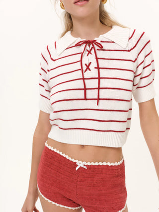 Betsy Striped Polo Tee