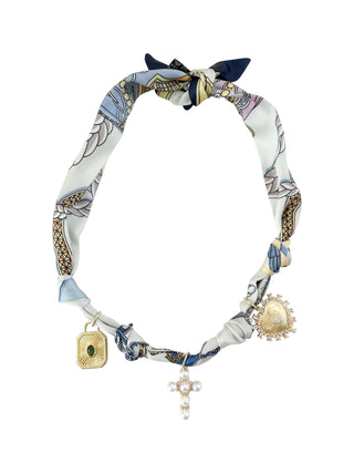 Caroline Multi Charm Scarf Necklace
