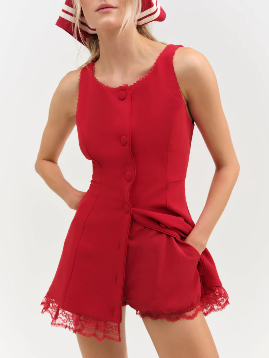 For Love & Lemons Women's Venus Mini Dress - Red - Mini dresses For Love & Lemons Women's Venus Mini Dress - Red - Mini dresses