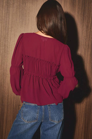 Rosette Chiffon Blouse