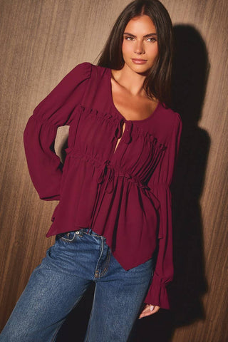 Rosette Chiffon Blouse