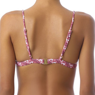 Medina Paneled Bikini Top in Hibiscus