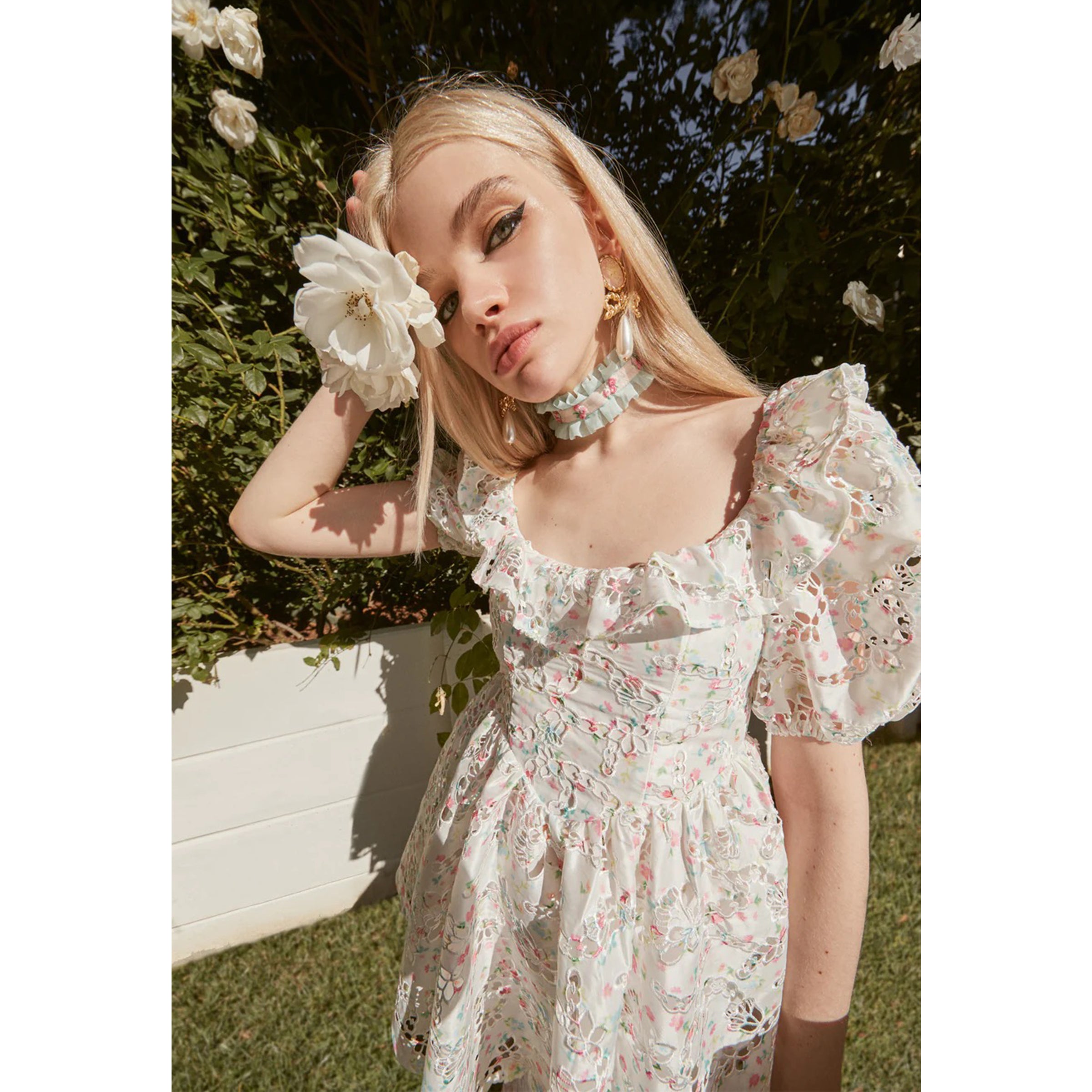 for love and lemons magnolia mini dress For Love & Lemons Magnolia Mini Dress in White Cattivo
