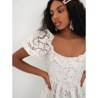 For Love & Lemons Magnolia Mini Dress by For Love & Lemons at Free People in White, Size: S