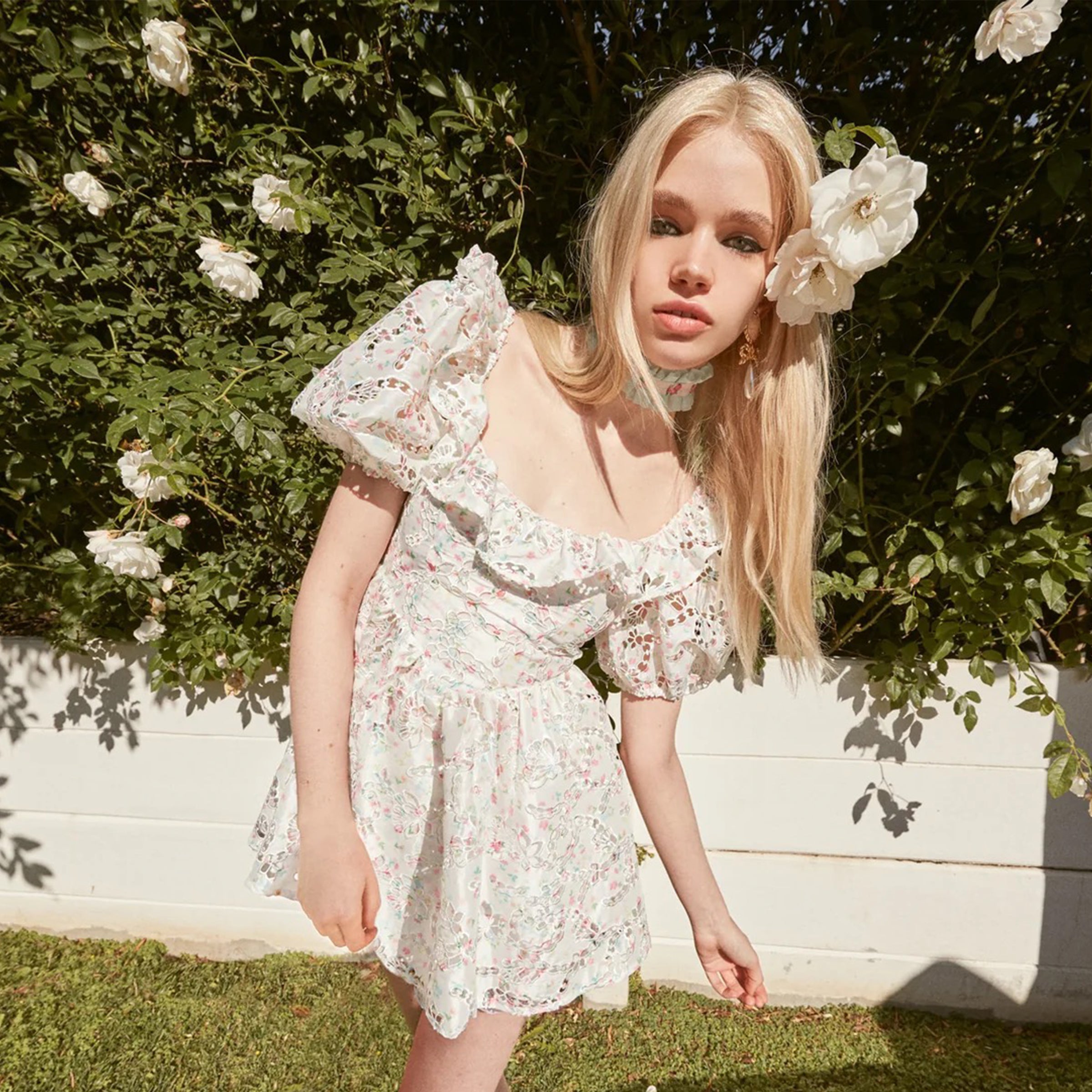 magnolia mini dress For Love & Lemons Magnolia Mini Dress by For Love & Lemons at Free People in White, Size: S